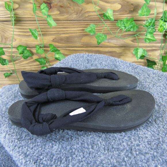 Sanuk Women's Thong Black Fabric Sz 7 Medium Gently Used‎ 2025 - Picture 3 of 6
